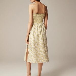 Yellow Ruched Midi Sundress
